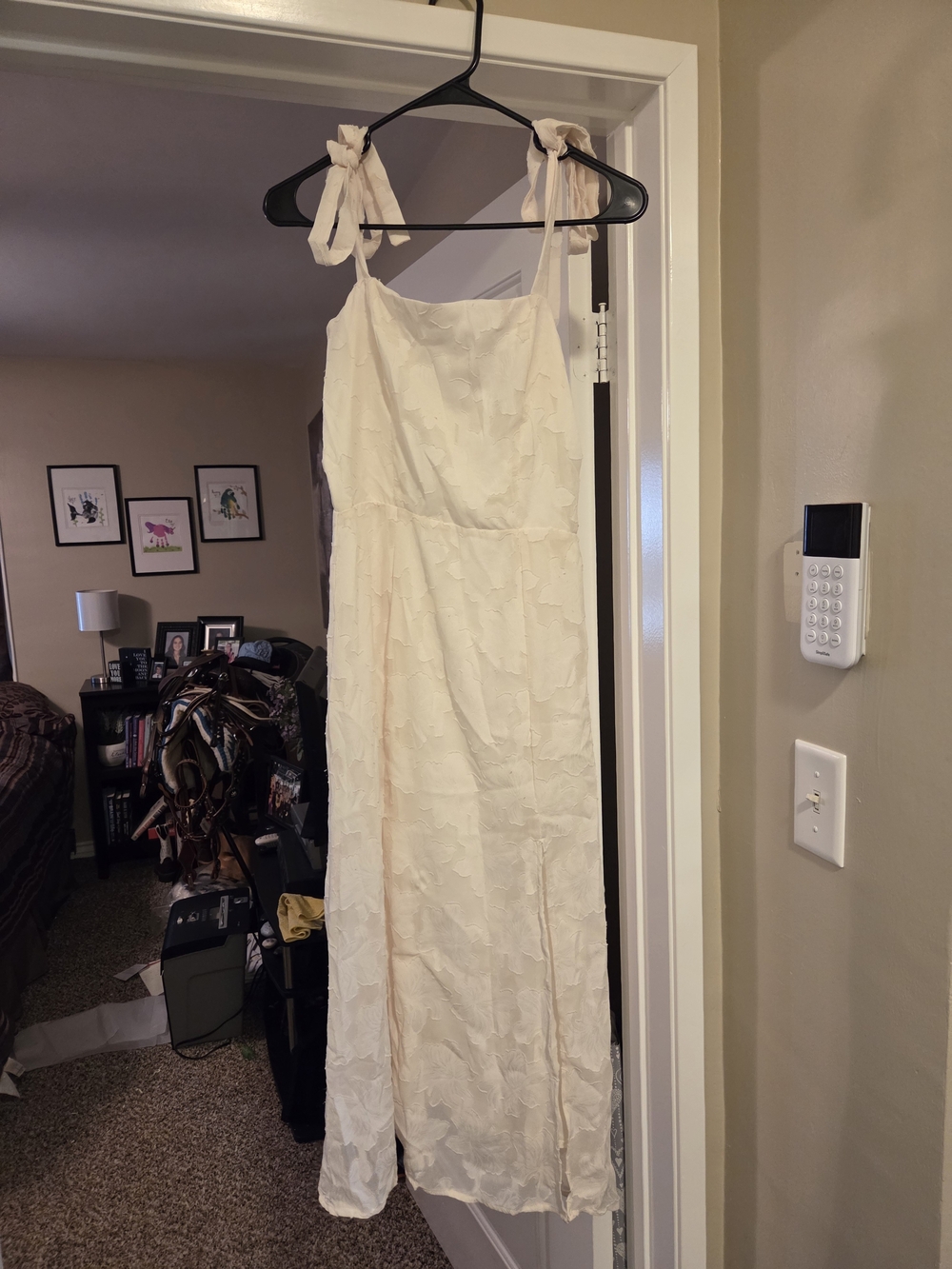 A.P.C. Cream Tie-Strap Maxi Dress